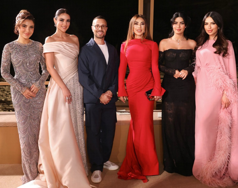 رامي قاضي يقدم أناقة الأزياء الراقية والجمال الخلاب -Najwa-Karam-Mila-Alzahrani-and-Lama-Alakeel-with-Rami-Kad