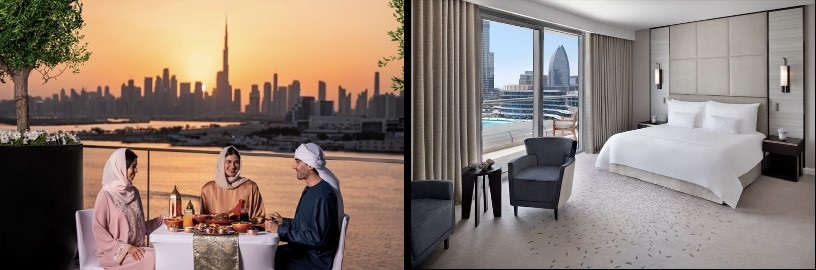 استمتع بتجربة الإقامة والإفطار في فنادق العنوان وبالاس