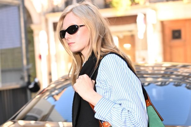 Alex Consani wears Versace Pivot